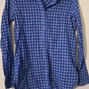 J. Crew Factory Blue Plaid Long Sleeve Shirt